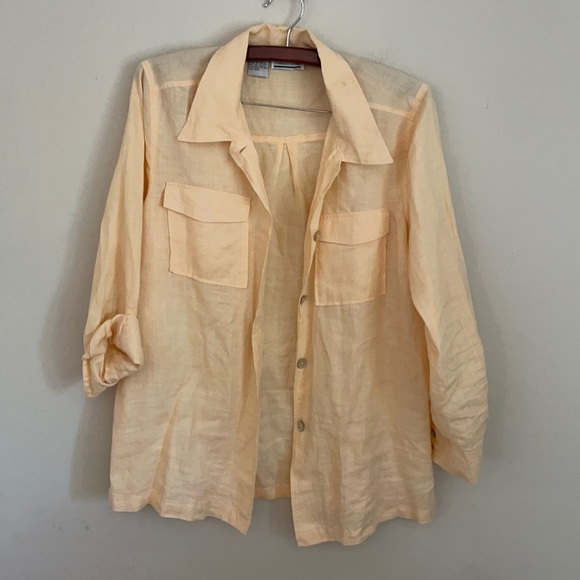 100% Linen Button Down Shirt - Picture 1 of 6